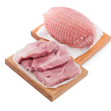 Magere varkensrollade of varkenslappen